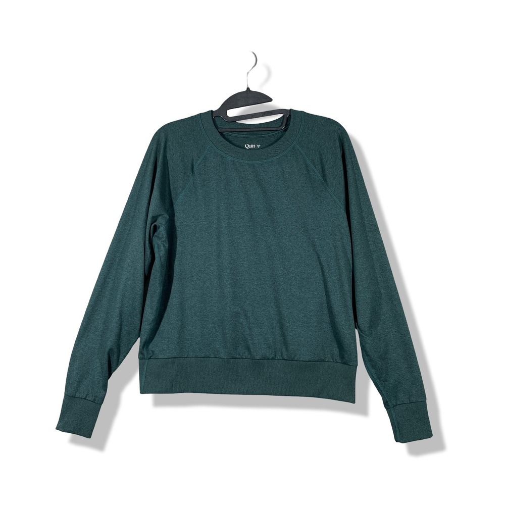 Quince Sweatshirt Womens XS Green Athleisure Minimalist Loungewear Casual